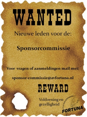 Wanted: nieuwe leden Sponsorcommissie